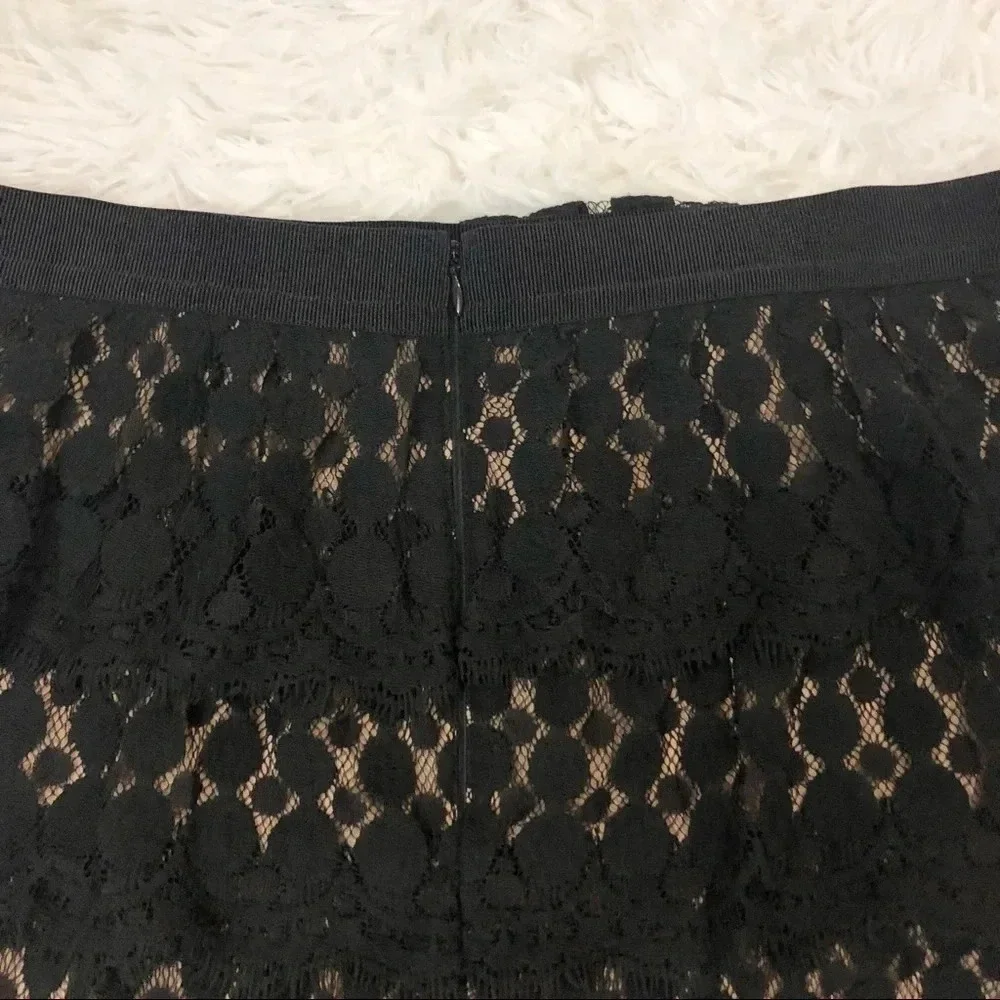Ann Taylor | Black Tiered Layered Lace Skirt